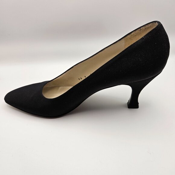 Bruno Magli Black Satin Mid-Heel Pumps – Size 9 AA – Made in Italy - Picture 7 of 10
